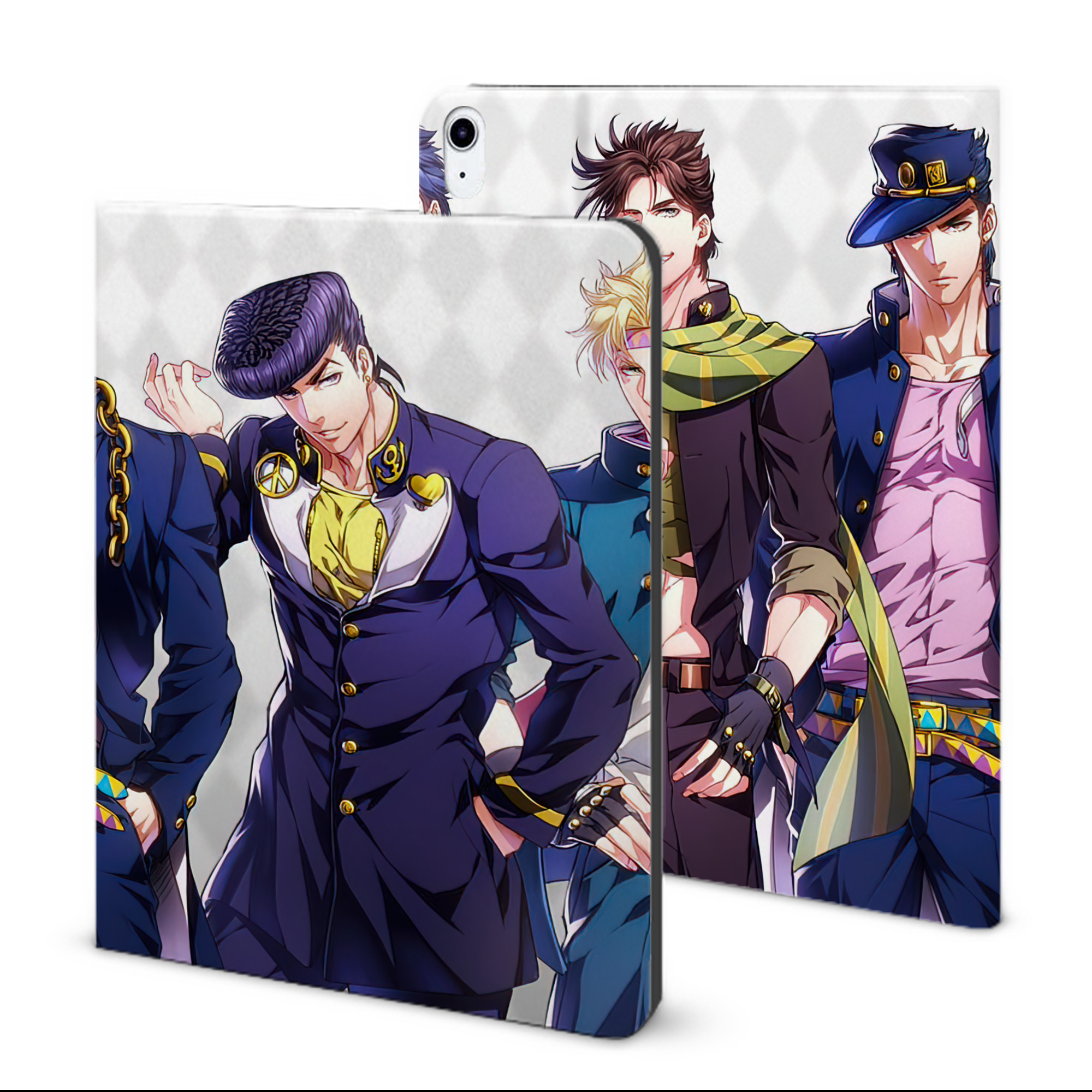 （画像用） ジョジョの奇妙な冒険 JoJo's Bizarre Adventure IPad ケース ブック型 PUレザー TPU 耐衝撃 軽量 薄型 ペン収納なし 全面保護 IPad 各モデル対応